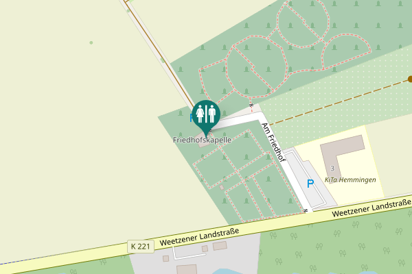 Map showing location of Am Friedhof Toilet