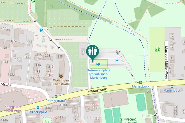 Map showing location of Kilianstraße 189 Toilet