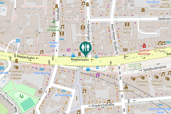 Map showing location of Reeperbahn 100 Toilet
