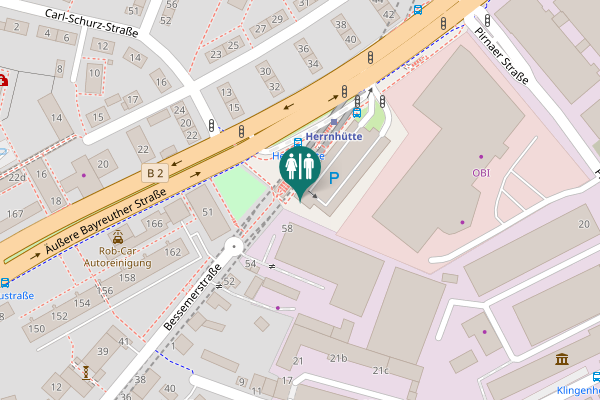 Map showing location of Bessemerstraße 58 Toilet