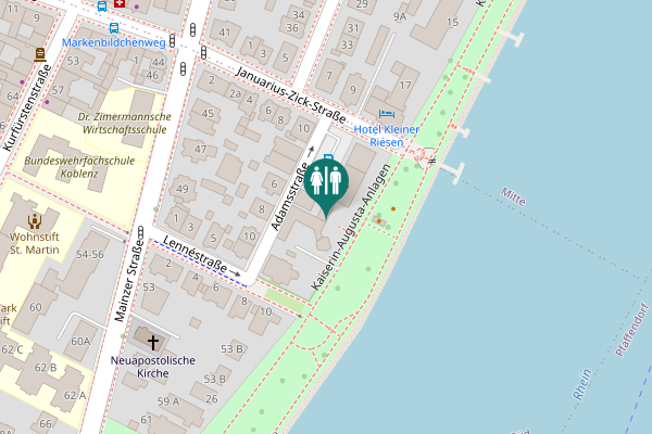 Map showing location of Kaiserin-Augusta-Anlagen 20 Toilet