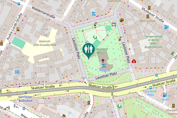 Map showing location of Berliner Toilette