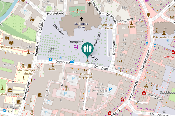 Map showing location of Domplatz Toilet