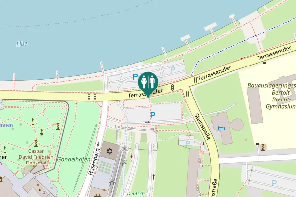 Map showing location of Terrassenufer Toilet