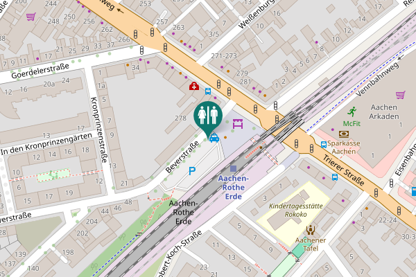 Map showing location of Beverstraße 27 Toilet