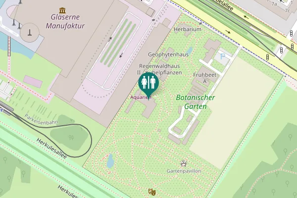 Map showing location of Herkulesallee Toilet