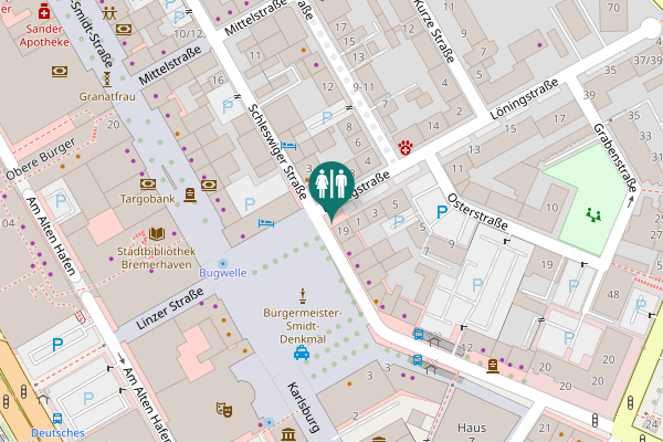 Map showing location of Theodor-Heuss-Platz 19 Toilet