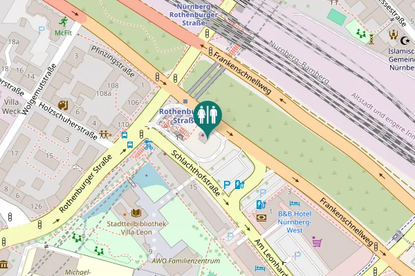 Map showing location of Rothenburger Straße 101a Toilet