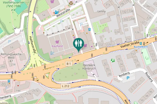 Map showing location of Vaalser Straße 242-246 Toilet