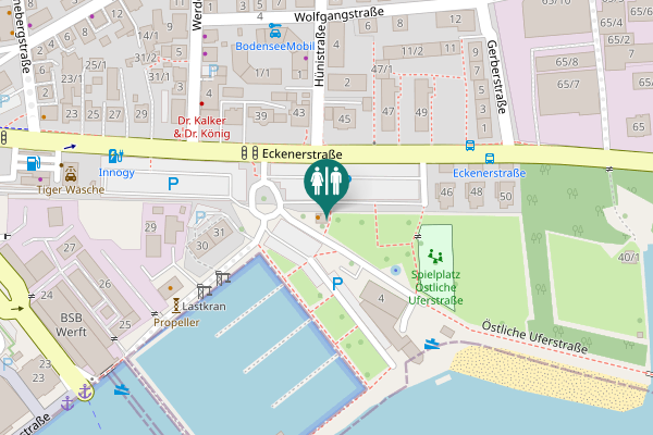 Map showing location of WC Hinterer Hafen (Kiosk)