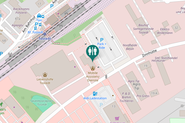 Map showing location of Zinnhütte 22 Toilet