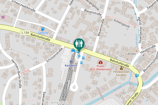 Map showing location of Bahnhofstraße 16 Toilet