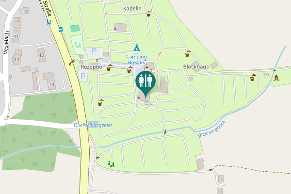 Map showing location of Car wash area Toilet