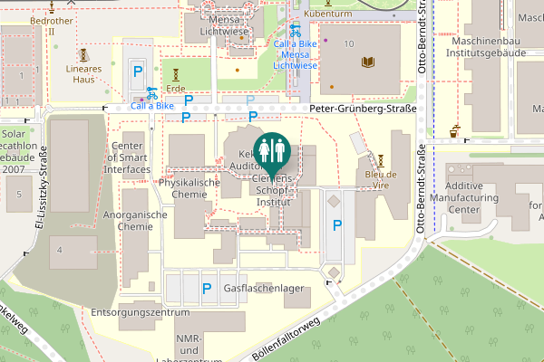 Map showing location of Peter-Grünberg-Straße 4 Toilet