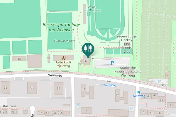 Map showing location of Weinweg 32 Toilet