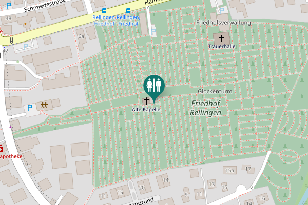 Map showing location of Wiesengrund 14 Toilet