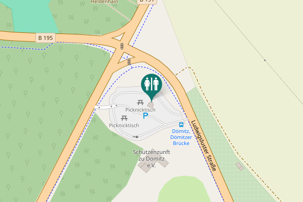 Map showing location of Ludwigsluster Straße Toilet