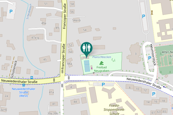 Map showing location of Neuwiedenthaler Straße 1m Toilet