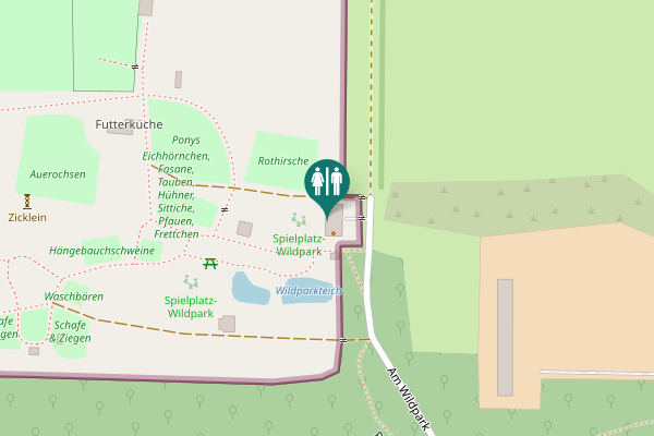 Map showing location of Am Wildpark Toilet