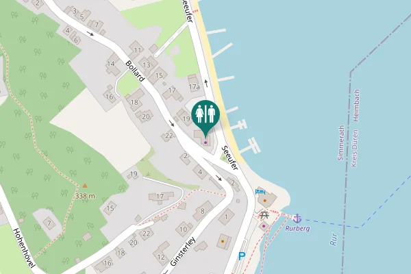 Map showing location of Bollard 21 Toilet