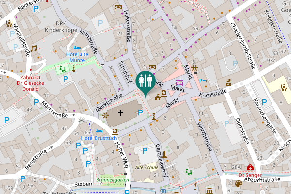 Map showing location of Markt 1 Toilet