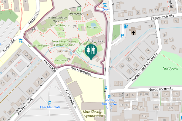 Map showing location of Am Kronwerk Toilet