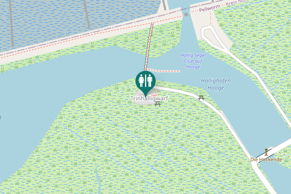 Map showing location of Hallig Hooge Toilet