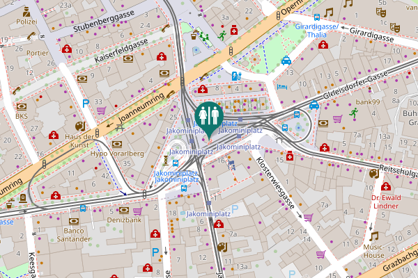 Map showing location of WC - Jakominiplatz Rondeau Herren