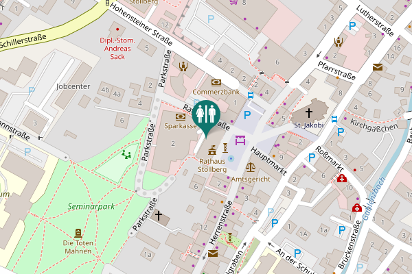 Map showing location of Hauptmarkt 1 Toilet