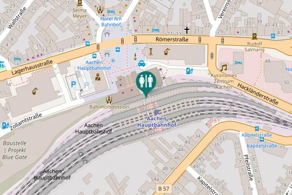 Map showing location of Bahnhofplatz 2a Toilet