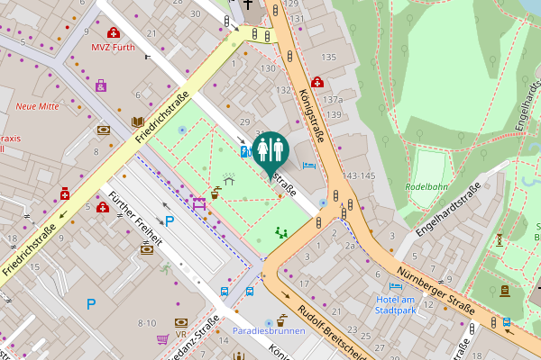 Map showing location of Moststraße 34 Toilet