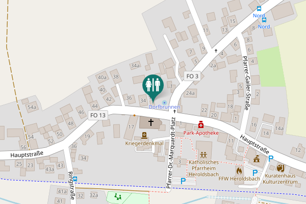 Map showing location of Hauptstraße 32 Toilet