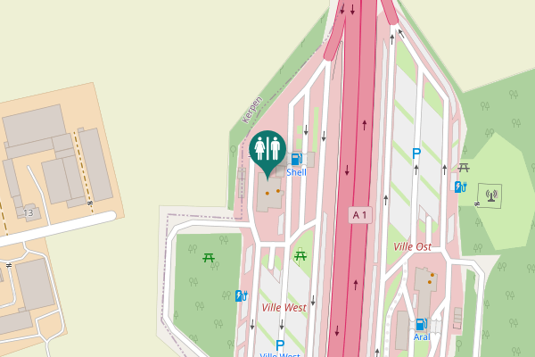 Map showing location of A 1 Toilet