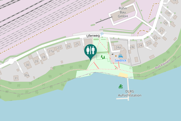 Map showing location of Uferweg 25a Toilet