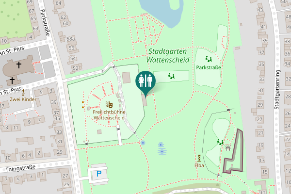 Map showing location of Parkstraße 34 Toilet