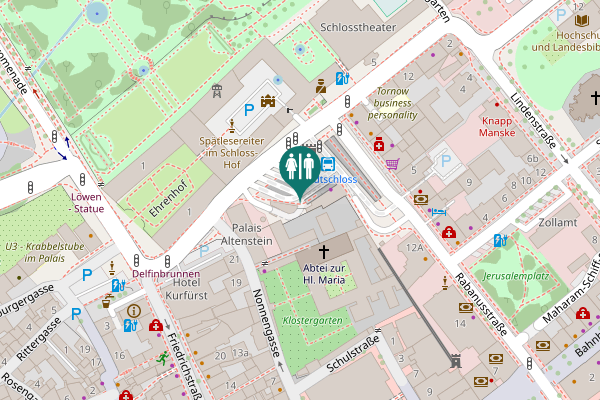 Map showing location of Heertorplatz Toilet