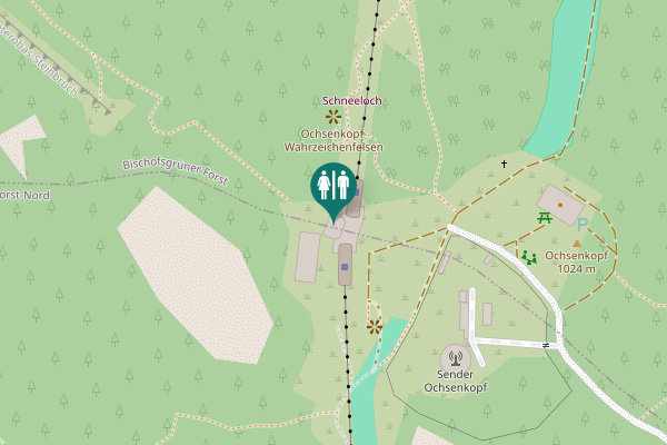 Map showing location of New Line Toilet