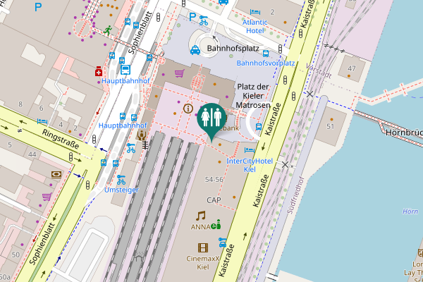 Map showing location of WC - Center im CAP Kiel