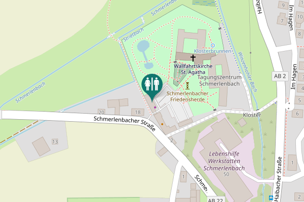 Map showing location of Schmerlenbacher Straße 4 Toilet