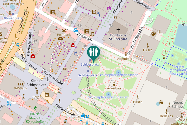 Map showing location of WC Schlossplatz