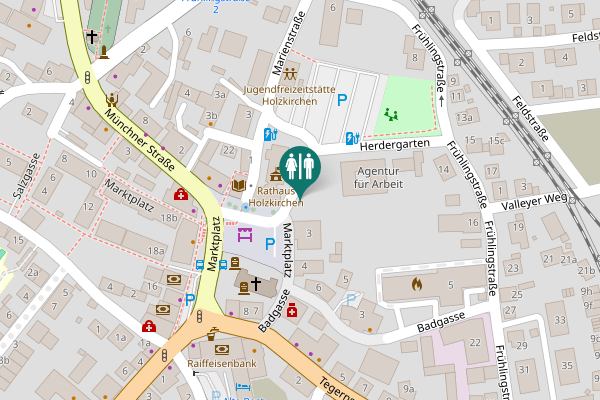 Map showing location of Herdergarten Toilet