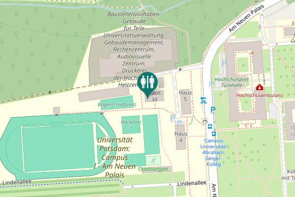 Map showing location of Am Neuen Palais 10 Toilet
