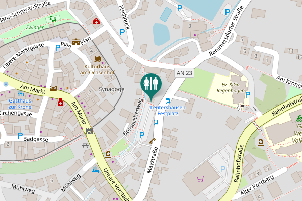 Map showing location of Bosseckherweg Toilet
