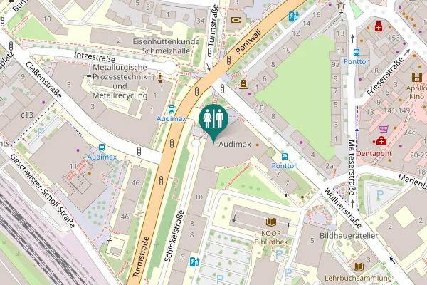 Map showing location of Wüllnerstraße 9 Toilet