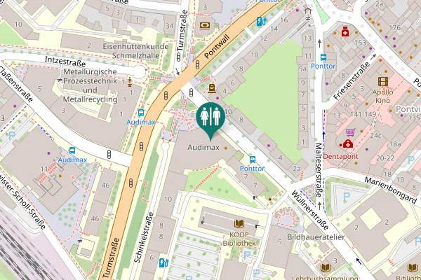 Map showing location of Wüllnerstraße 9 Toilet