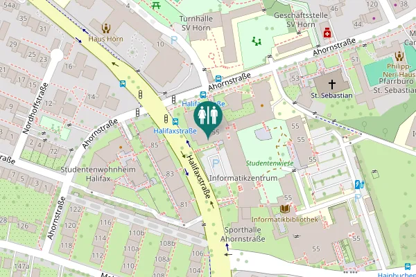 Map showing location of Ahornstraße 55 Toilet