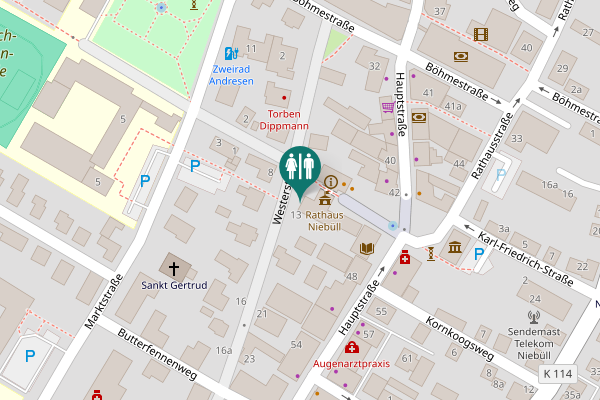 Map showing location of Hauptstraße 44 Toilet