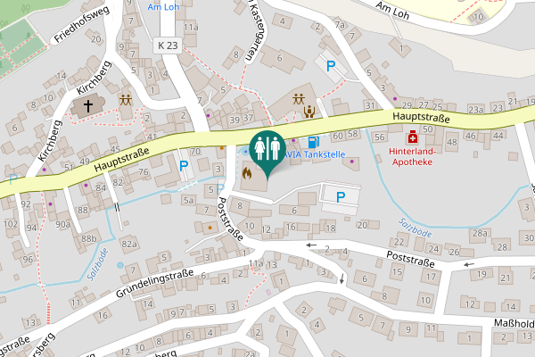 Map showing location of Poststraße 2 Toilet
