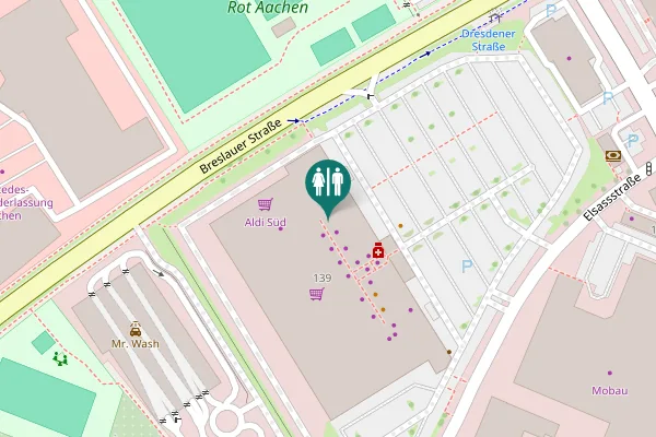 Map showing location of Elsassstraße 139 Toilet