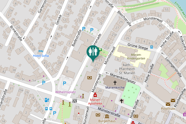 Map showing location of Münsterwall 21 Toilet